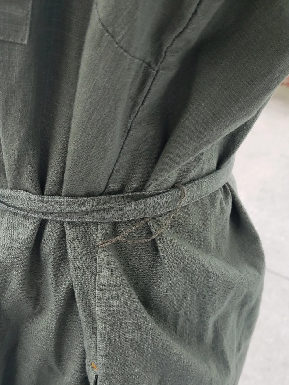 LL Bean Signature 100% Cotton Camp Button Front Shirt Dress Size M Olive Gray - Picture 8 of 16